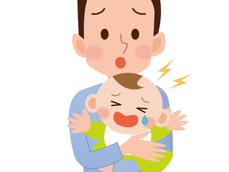 抱っこを嫌がる子供のイラスト
