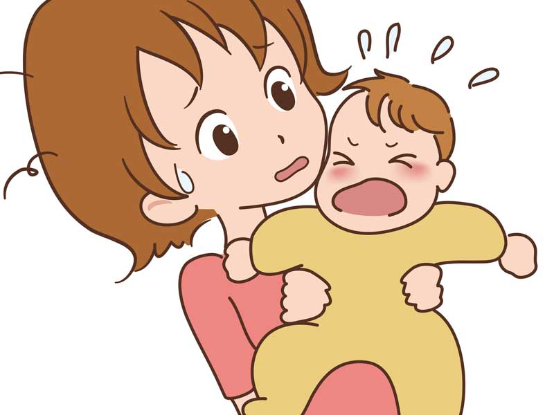 泣いている赤ちゃんのイラスト