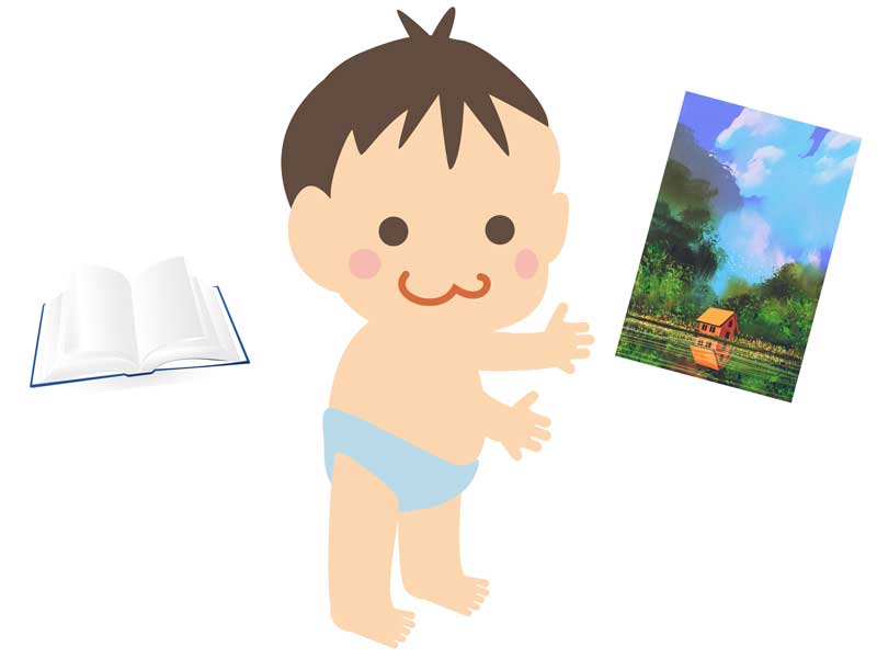色彩が好きな子供のイラスト