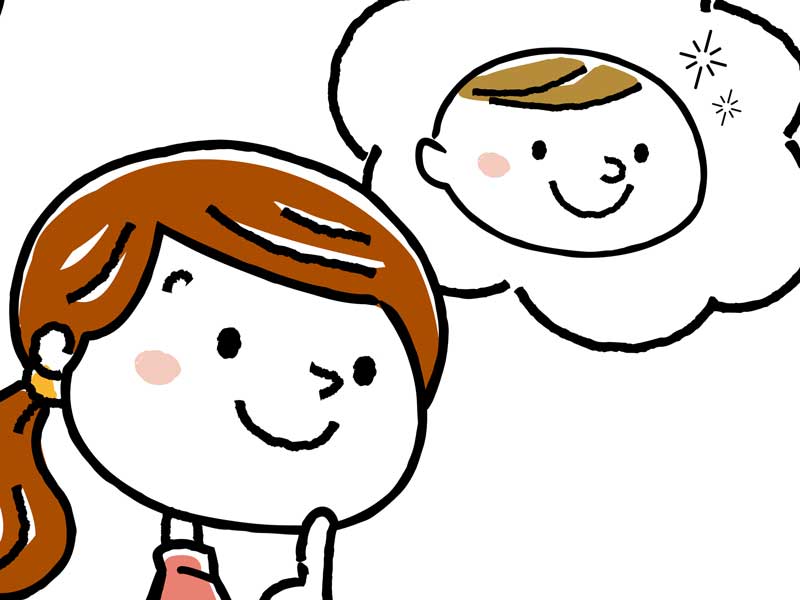 赤ちゃんを想像する妊婦さんのイラスト