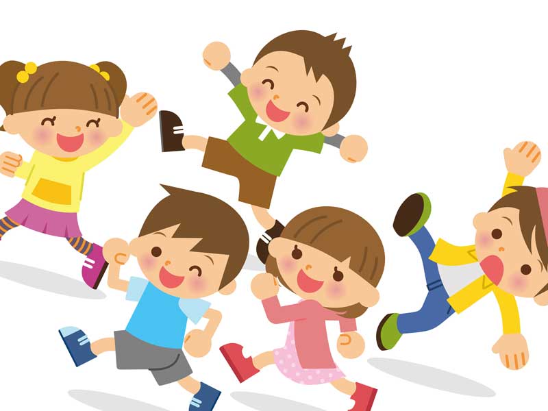 遊んでいる子供達のイラスト