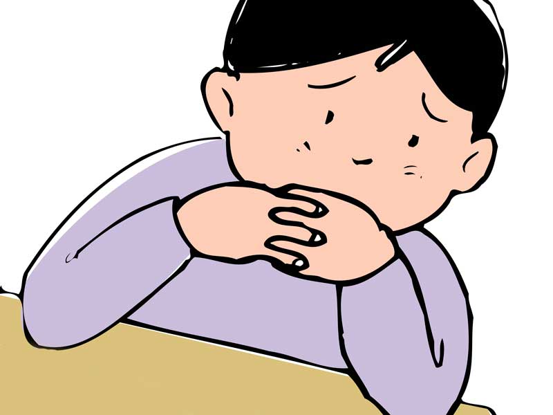 落ち込んでいる子供のイラスト
