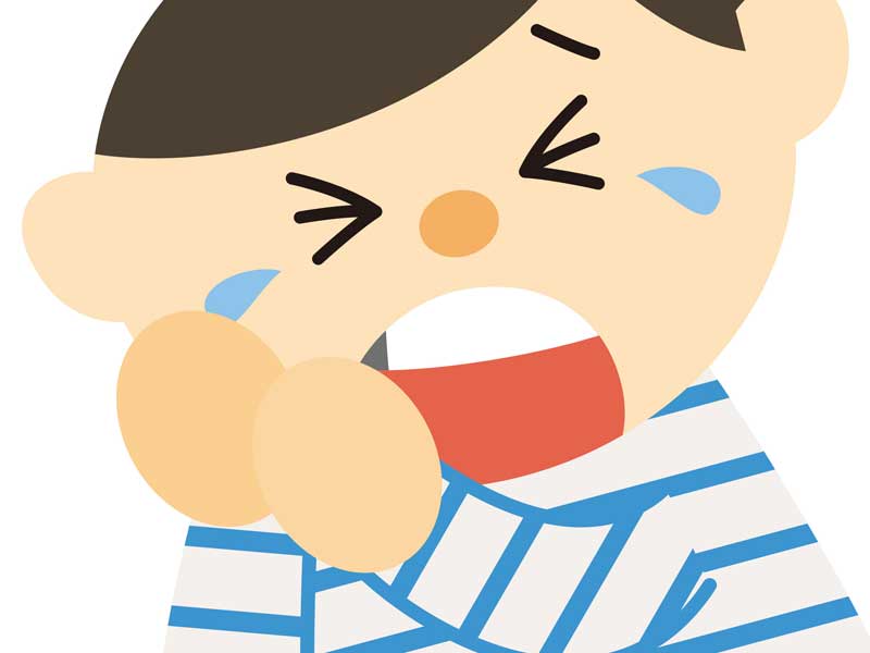 虫歯の子供のイラスト