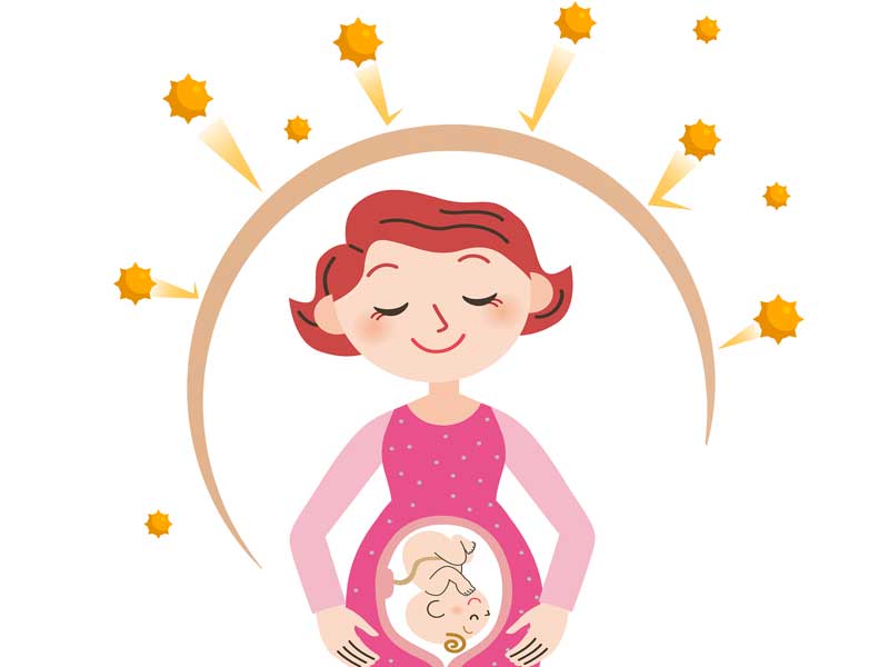 免疫力がアップしている妊婦さんのイラスト