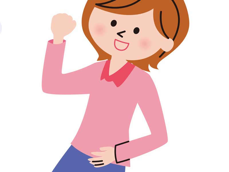 痛みが治った女性のイラスト