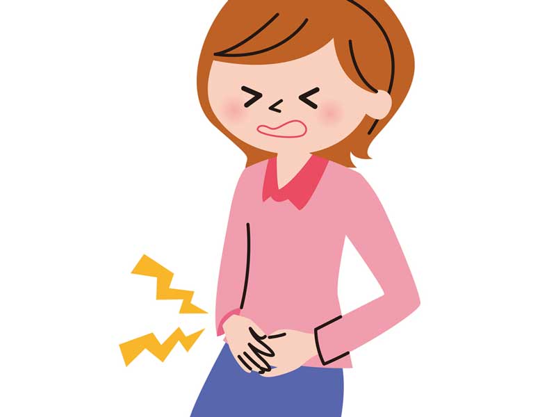 生理痛がひどい女性のイラスト