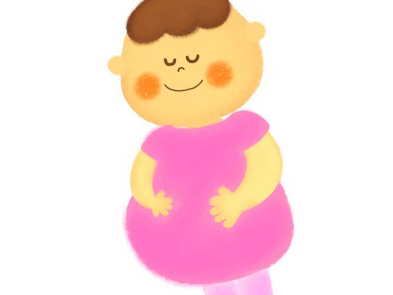 太っている妊婦さんのイラスト