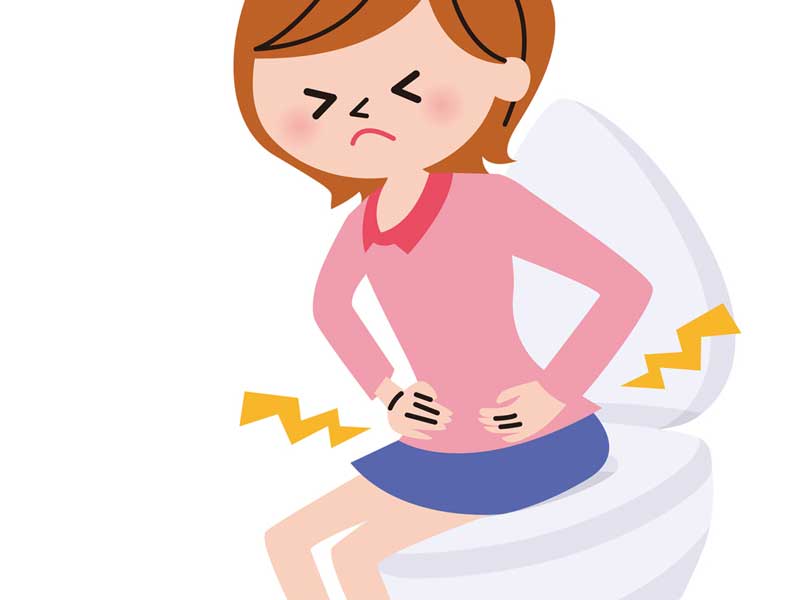 便秘の妊婦さんのイラスト