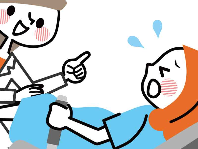 分娩をしている妊婦さんのイラスト