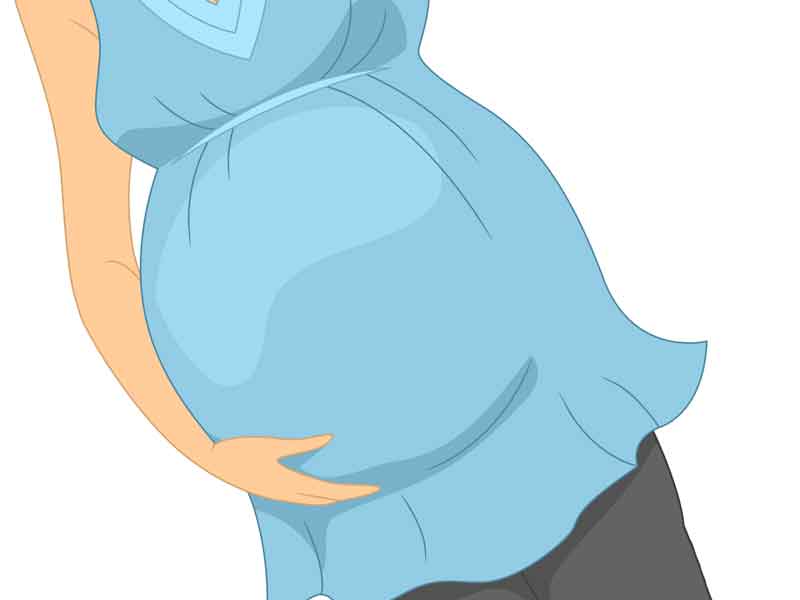 妊娠後期の妊婦さんのイラスト