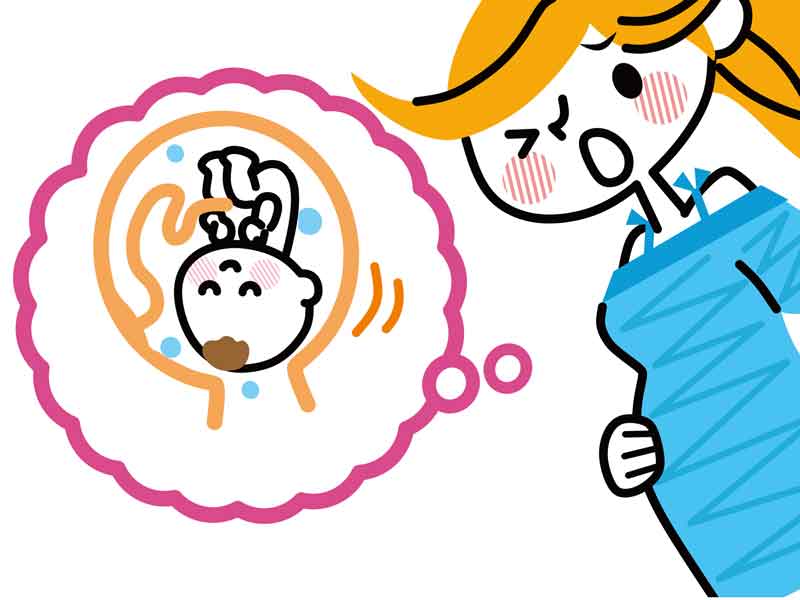 下りている胎児のイラスト