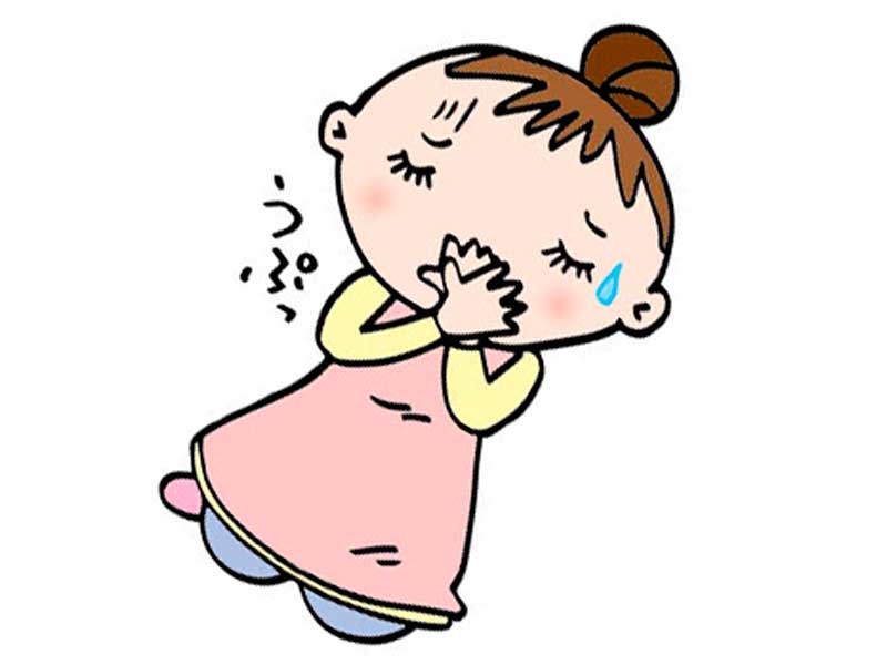 つわりで吐きそうにしている妊婦さんのイラスト