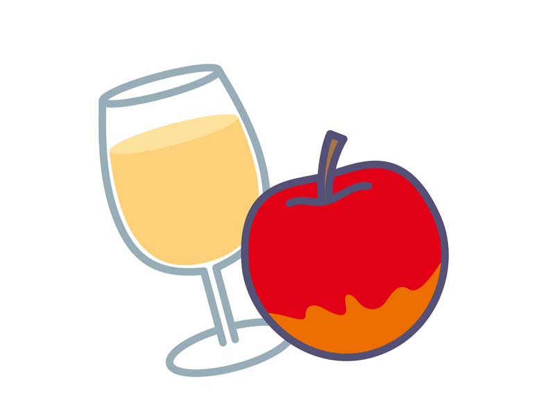 りんごとりんごジュースのイラスト