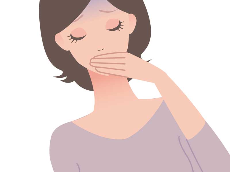 吐き気の妊婦さんのイラスト