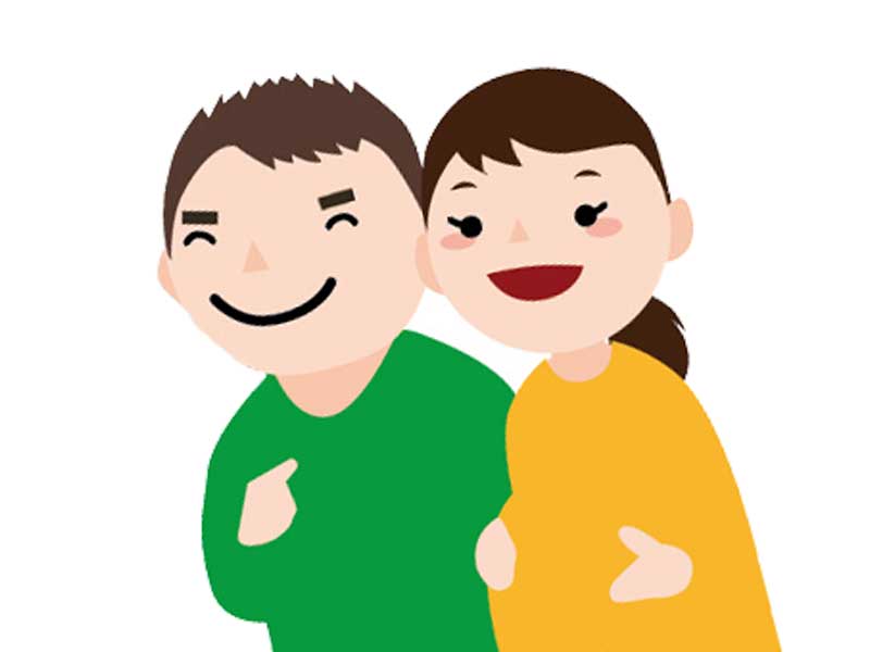 妊婦さんとパパさんのイラスト