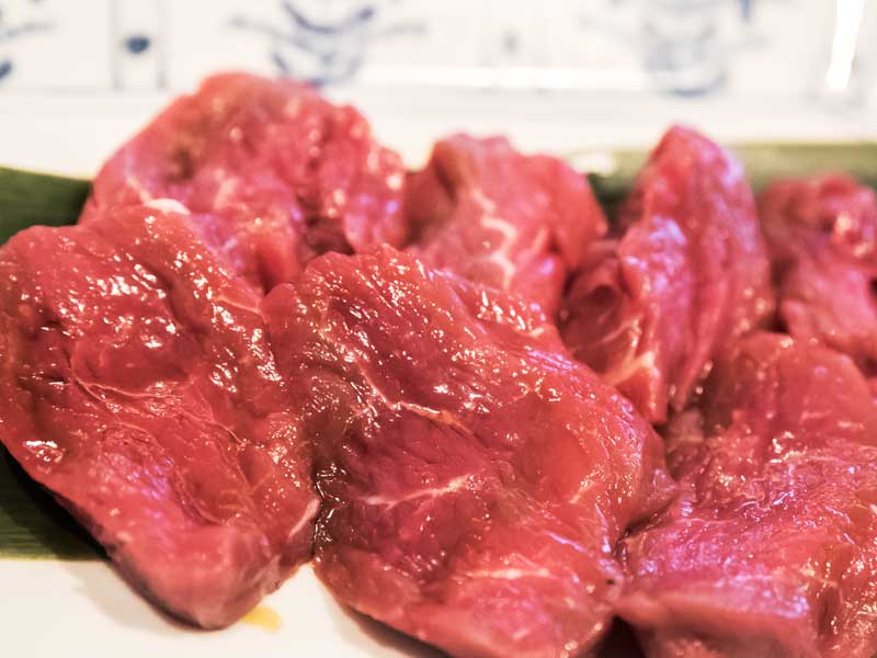 焼肉用の牛ヒレ肉