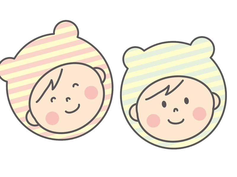 双子赤ちゃんのイラスト