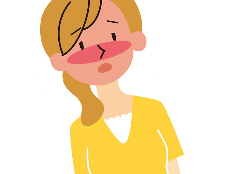 高熱のママのイラスト