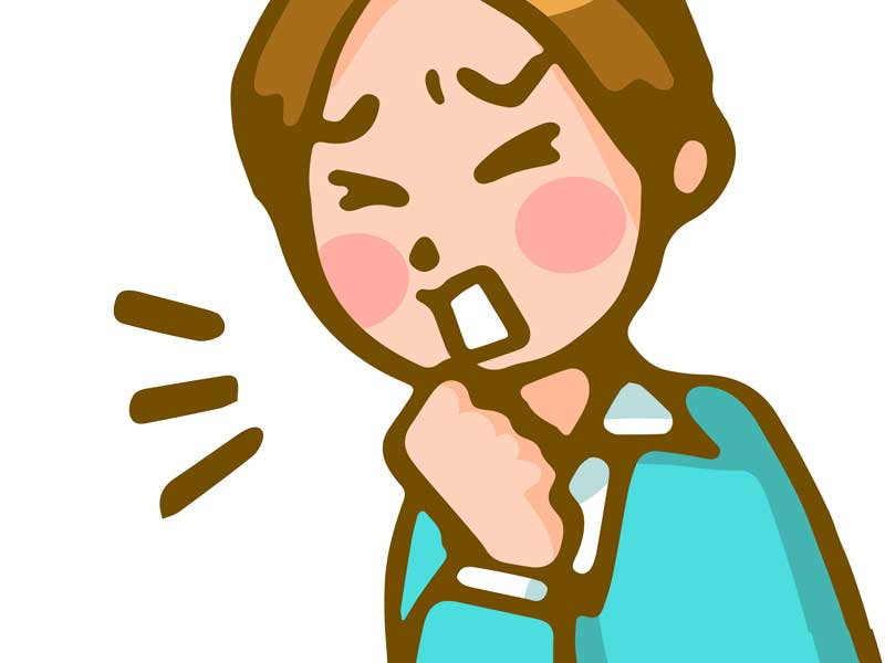 咳をしている女性のイラスト