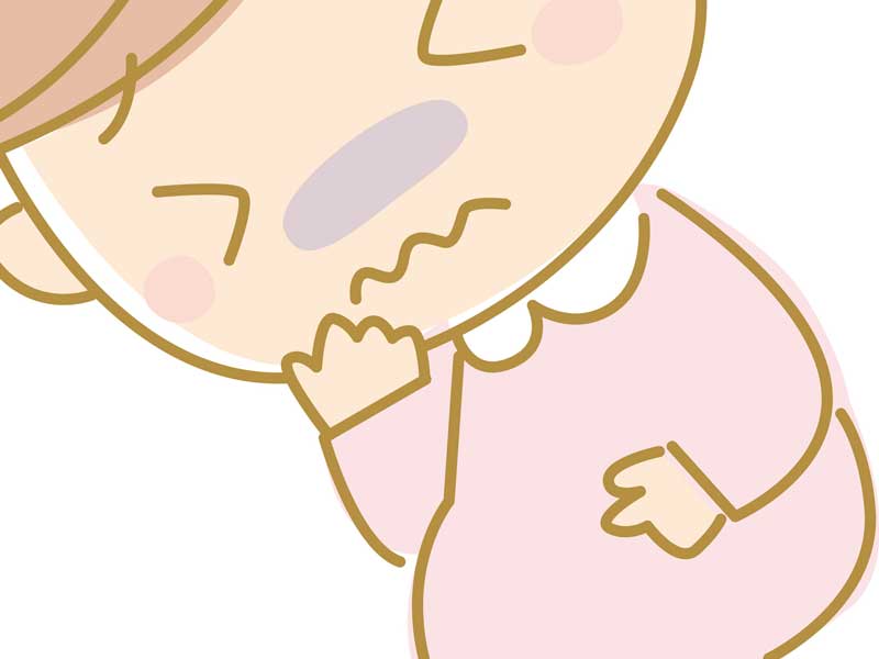 腹痛の妊婦さんのイラスト