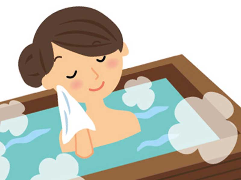 お風呂に入る妊婦さんのイラスト