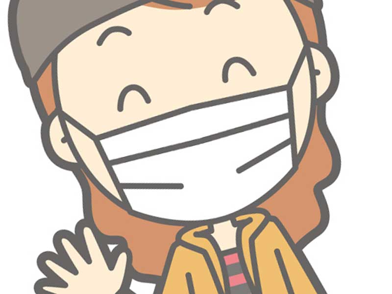 マスクをして出かける妊婦さんのイラスト