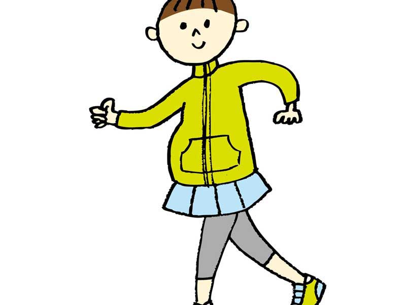 ウォーキングをしている妊婦さんのイラスト