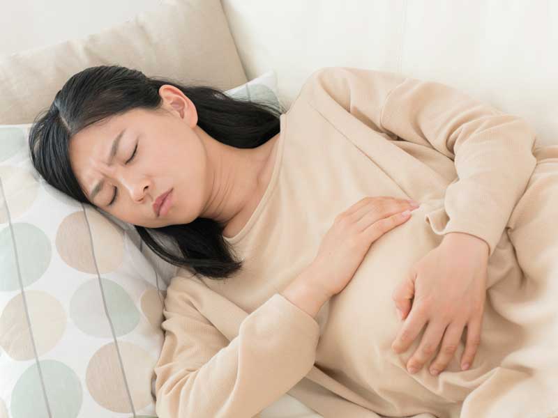 陣痛の妊婦さん