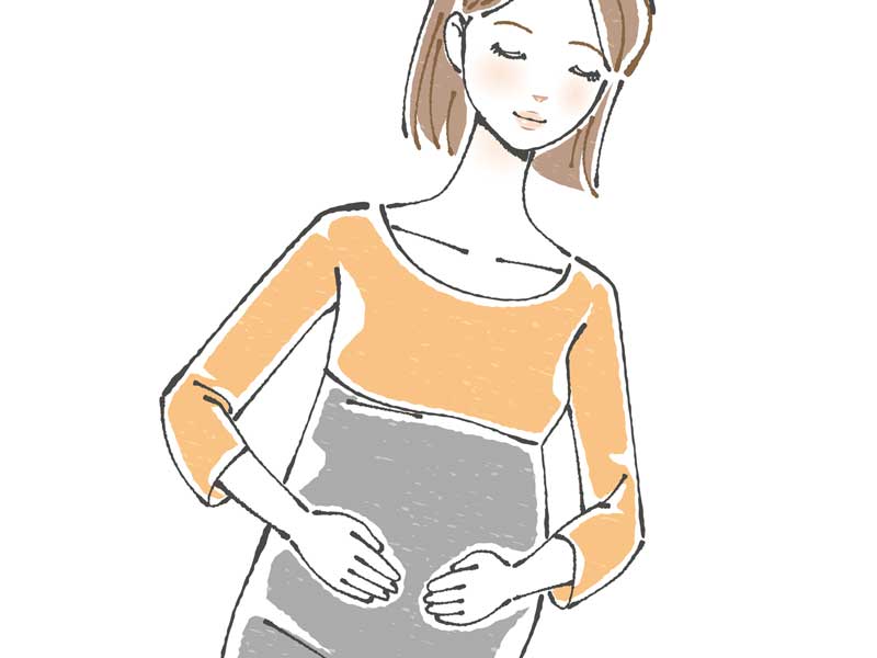 陣痛が来ない妊婦さんのイラスト
