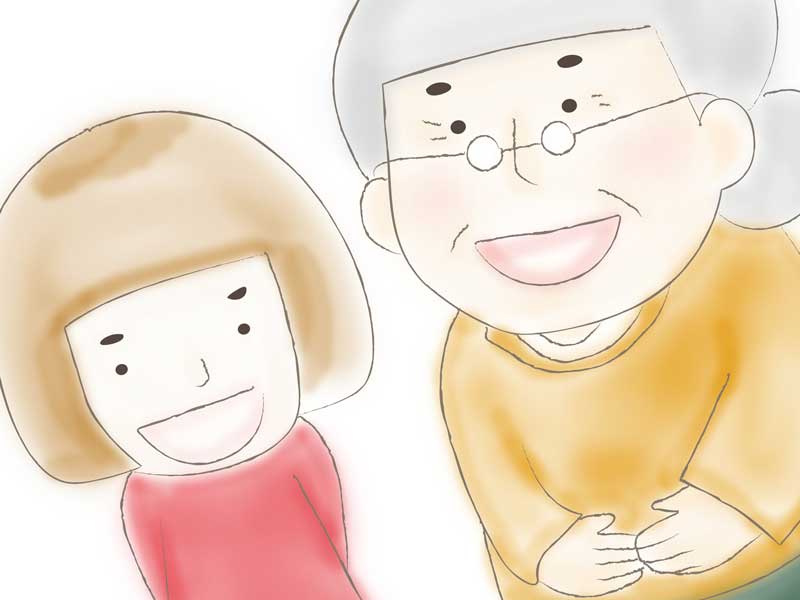 高齢者と子供のイラスト