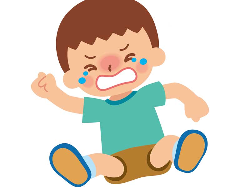 暴れている子供のイラスト