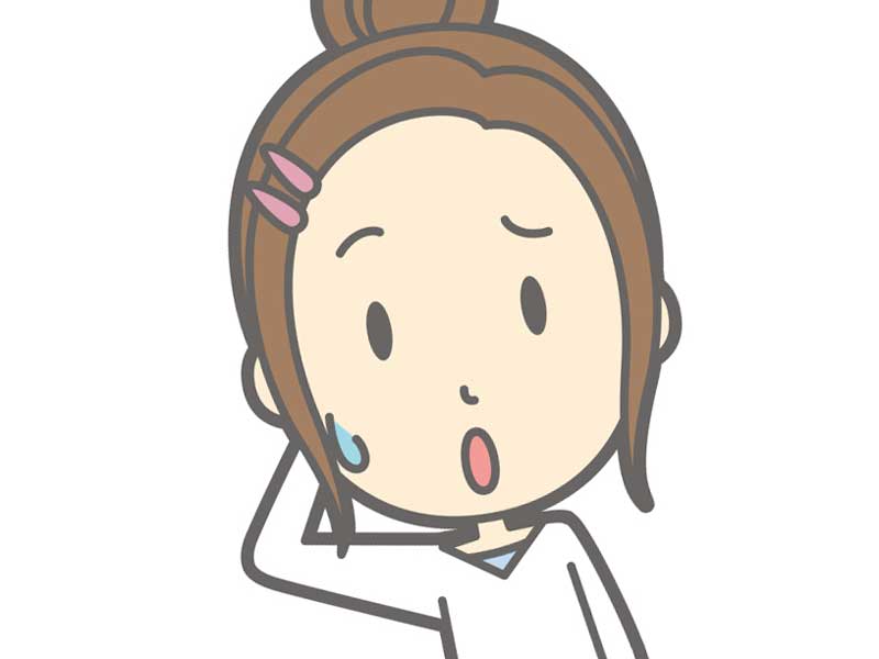 疑問を持つママのイラスト