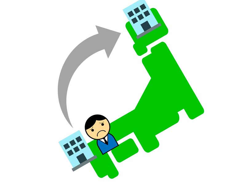 転勤族をイメージするイラスト