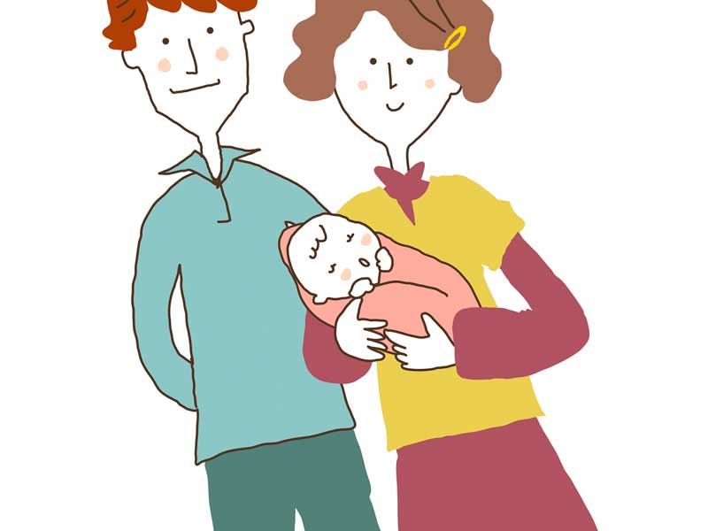 赤ちゃんの家族のイラスト