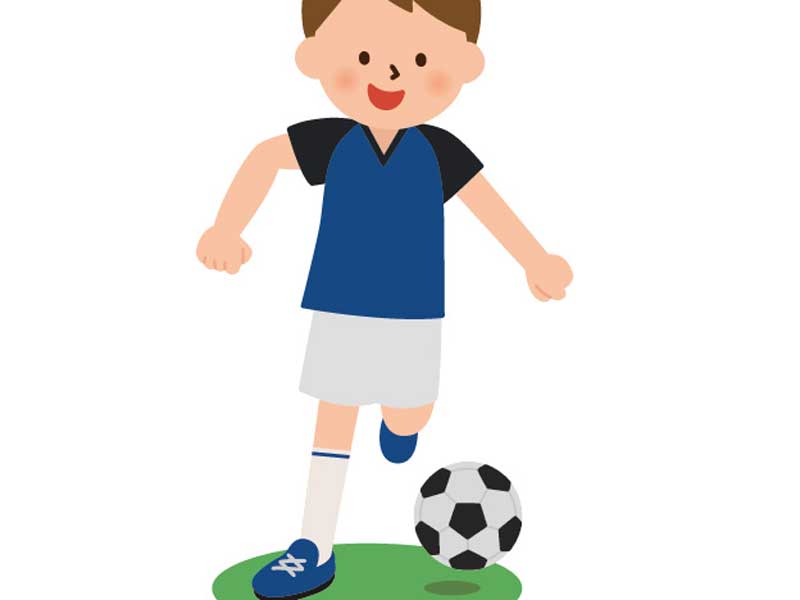 サッカーをしている男の子のイラスト
