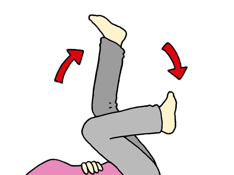 自転車こぎ運動のイラスト