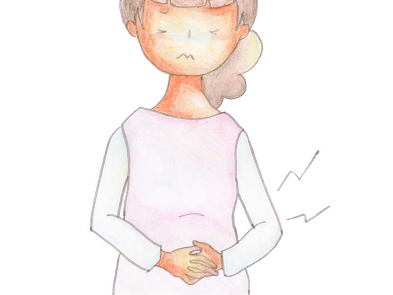 便秘の妊婦さんのイラスト