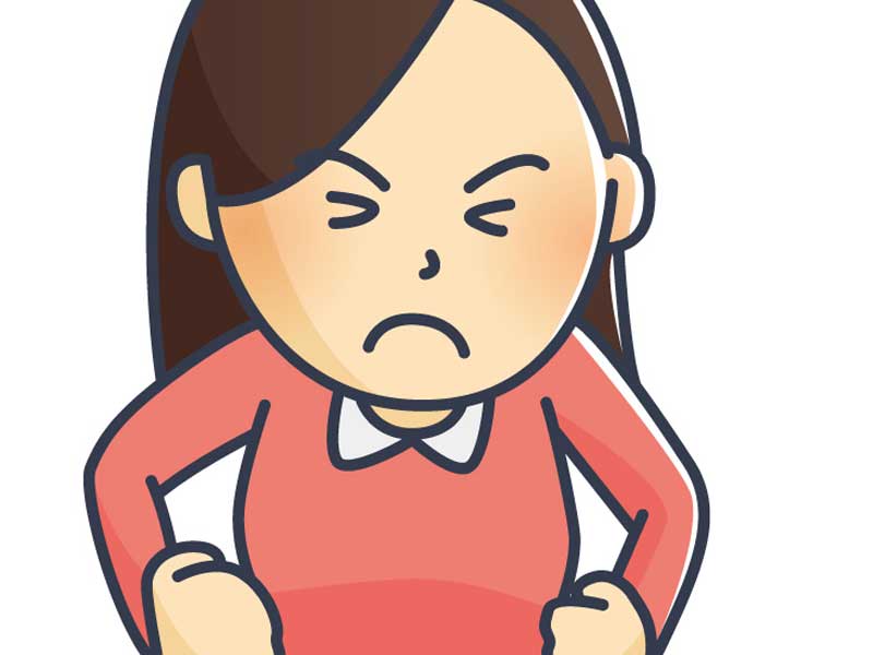 イライラする妊婦さんのイラスト