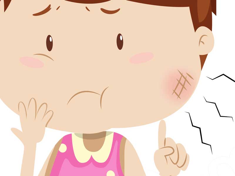 おたふく風邪の女性のイラスト