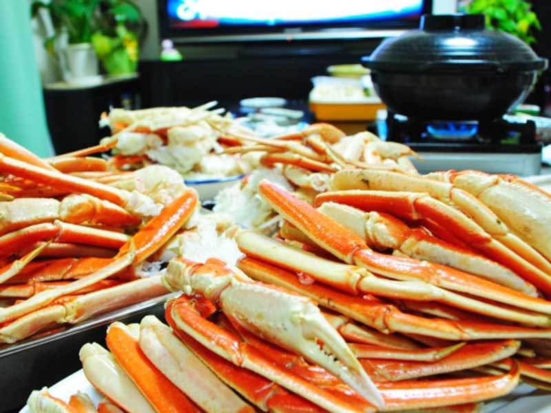 カニ鍋の準備