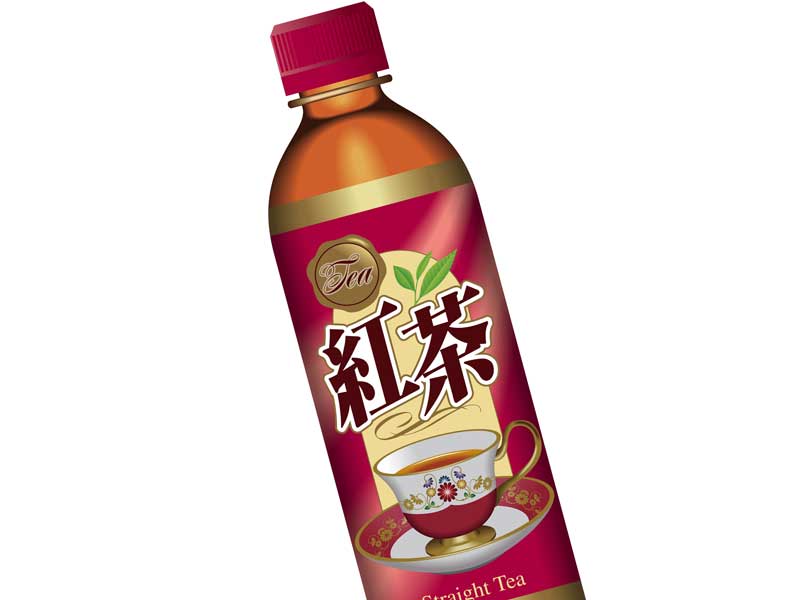 ペットボトルの紅茶のイラスト
