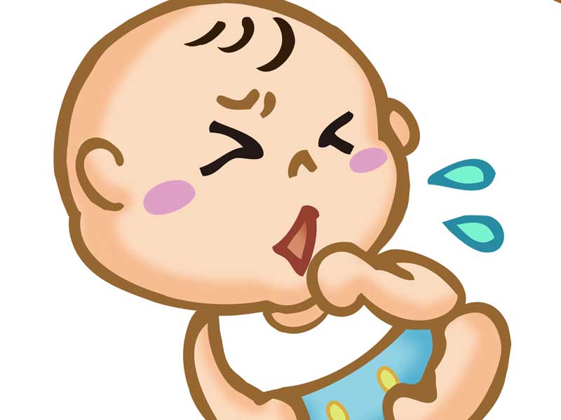 咳をしている赤ちゃんのイラスト