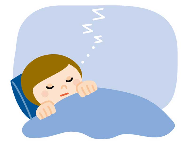 冬の夕日
寝ている女性のイラスト