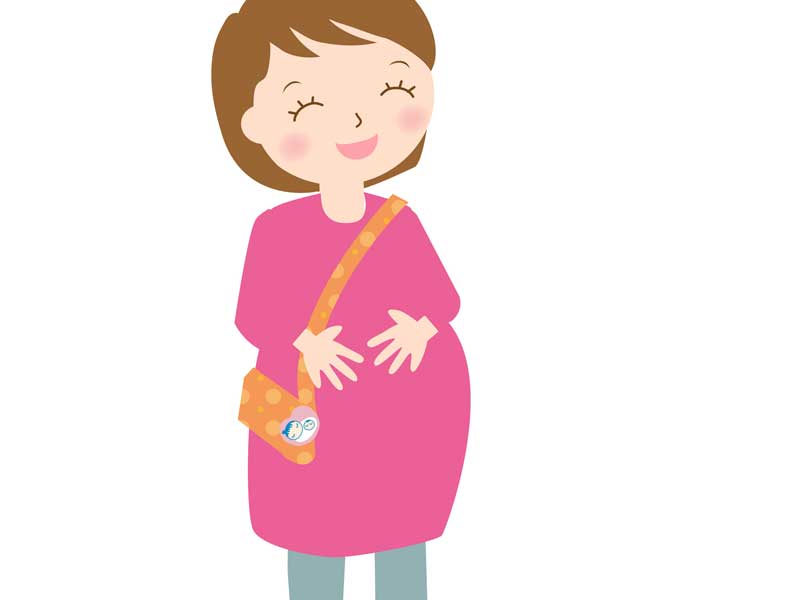 笑顔の妊婦さんのイラスト