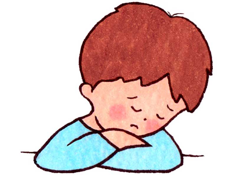 落ち込む男の子のイラスト