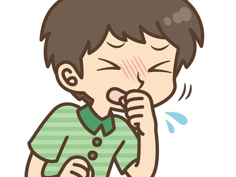 咳をする子供のイラスト