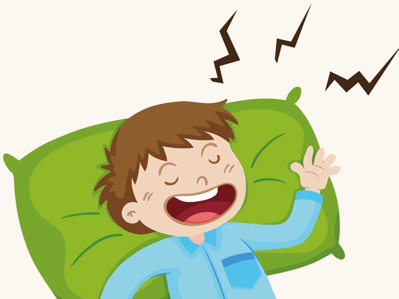 いびきをしている子供のイラスト