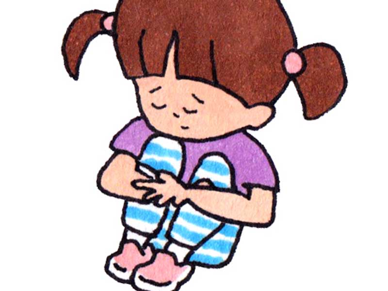 落ち込む女の子のイラスト