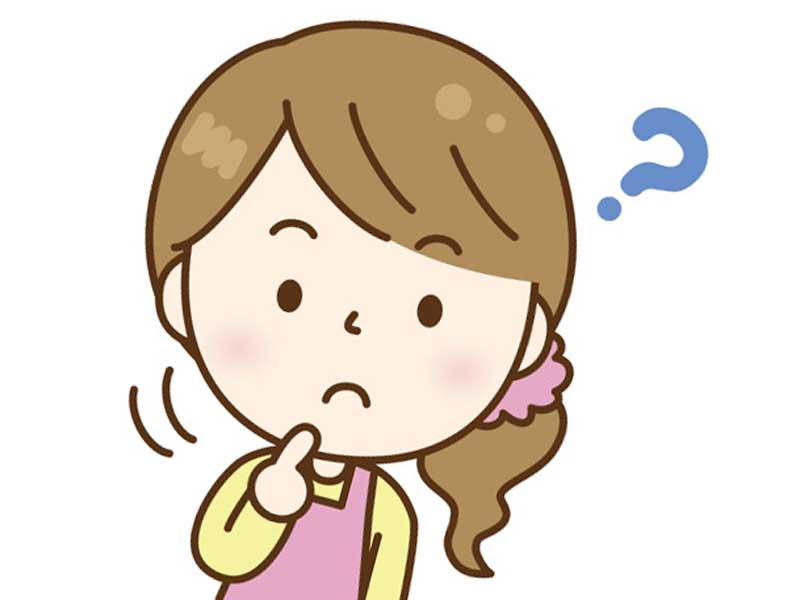 疑問を持つお母さんのイラスト