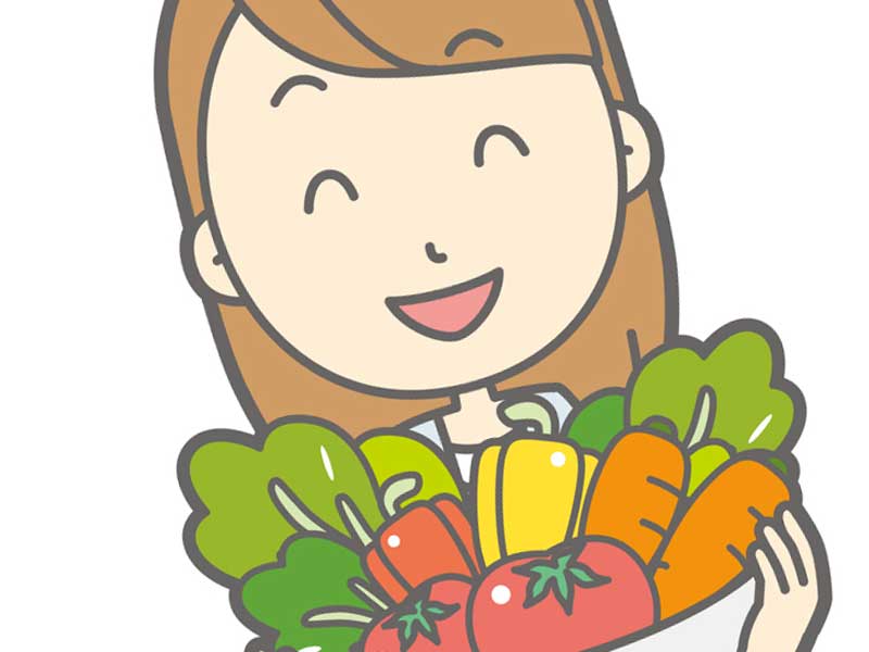 野菜を持つ妊婦さんのイラスト